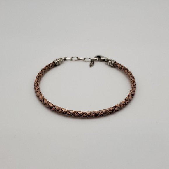 7 Inch 925 Sterling Silver & Leather Cool Unisex Bracelet - Picture 1 of 7